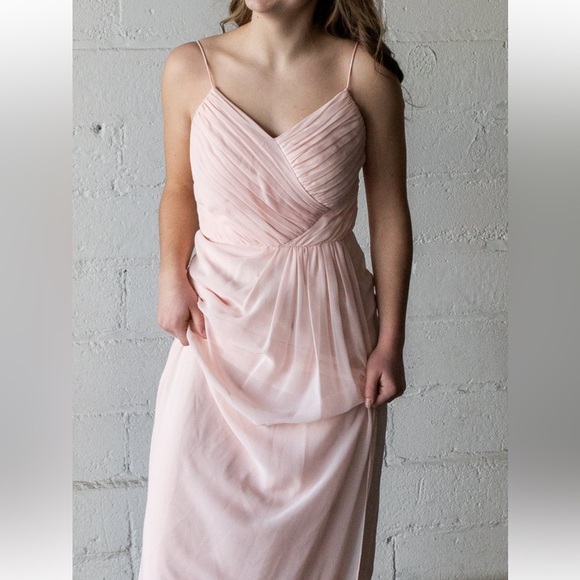 Weddington Way Camille Chiffon Gown in Champagne NWT - Picture 1 of 13